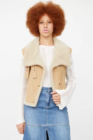 Beige Shearling Vest