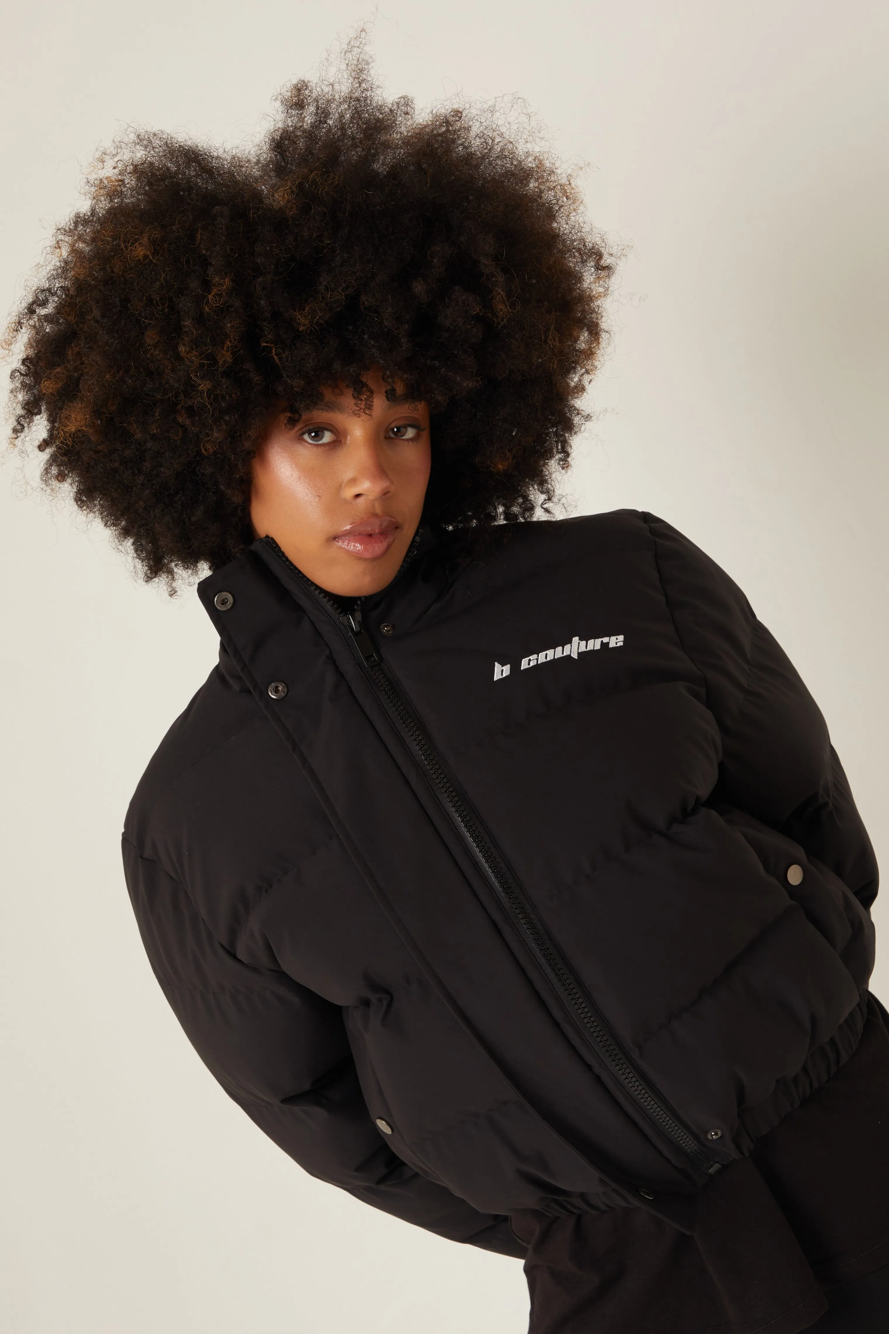 Bethnal Green Cropped Puffer Jacket - Black