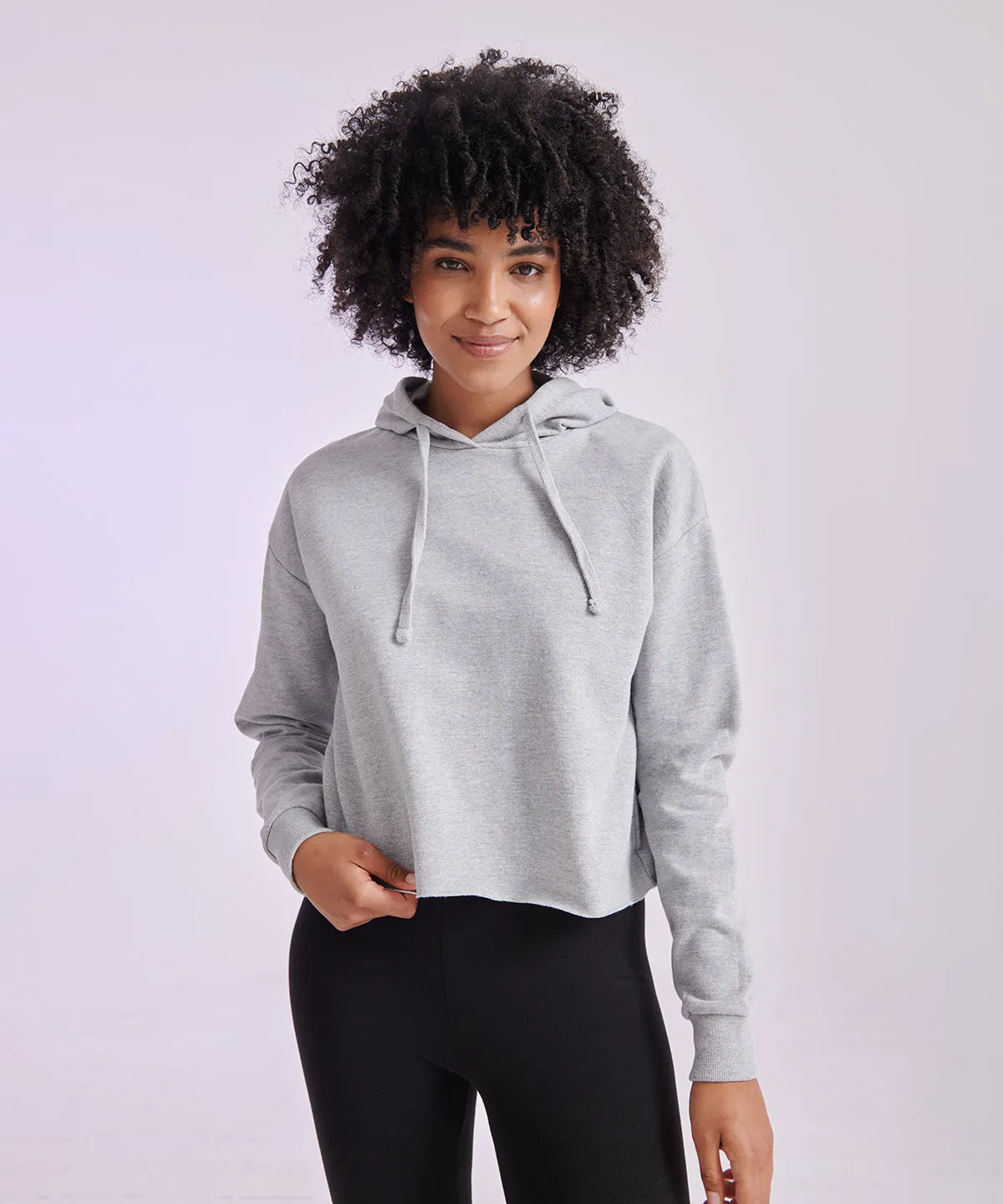 Black - Women's cropped slounge hoodie