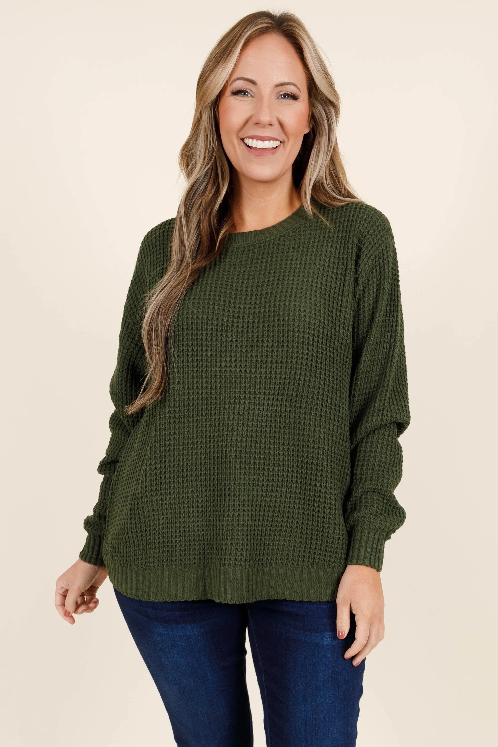 Call Me Tomorrow Sweater, Army Green