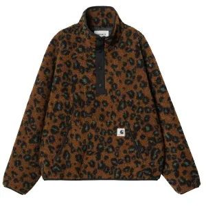 Carhartt WIP Womens Elliot High Neck Liner Camo Leo Jacquard Tamarind / Black