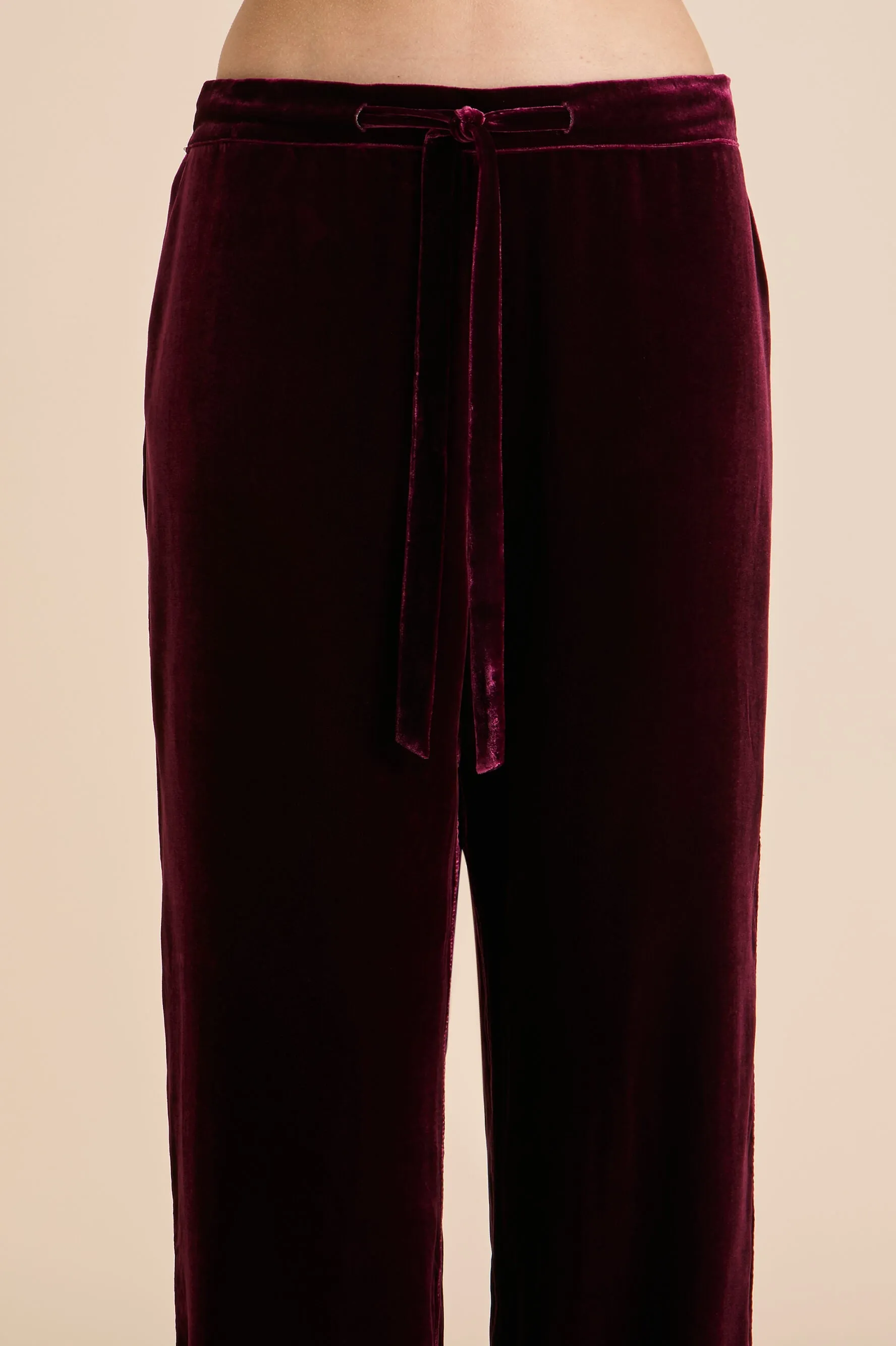 Coco Burgundy Pyjamas in Silk Velvet