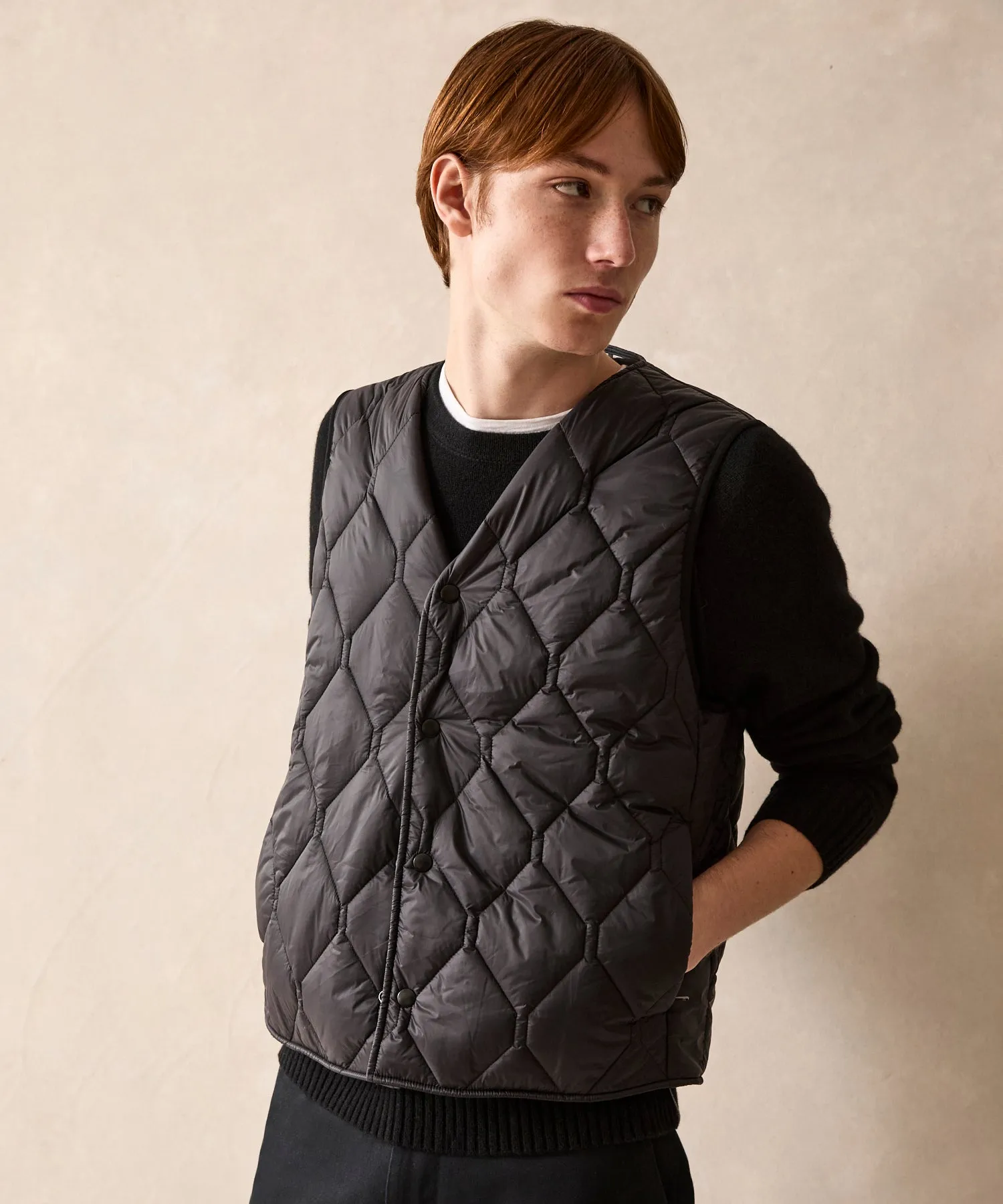 Convertible Quilted Gilet Vest in Black