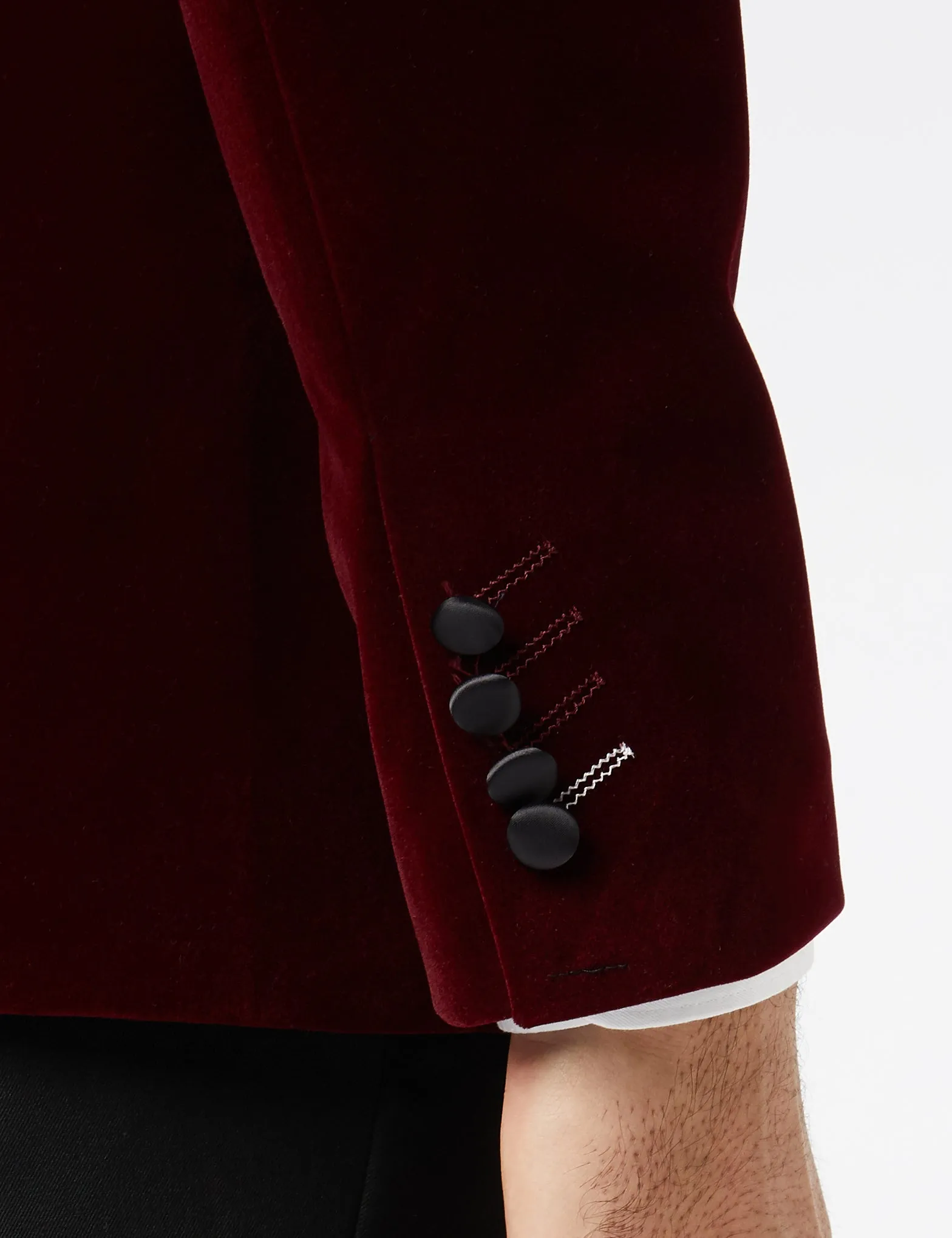 DINNER SAM - Burgundy Soft Velvet Tuxedo Jacket