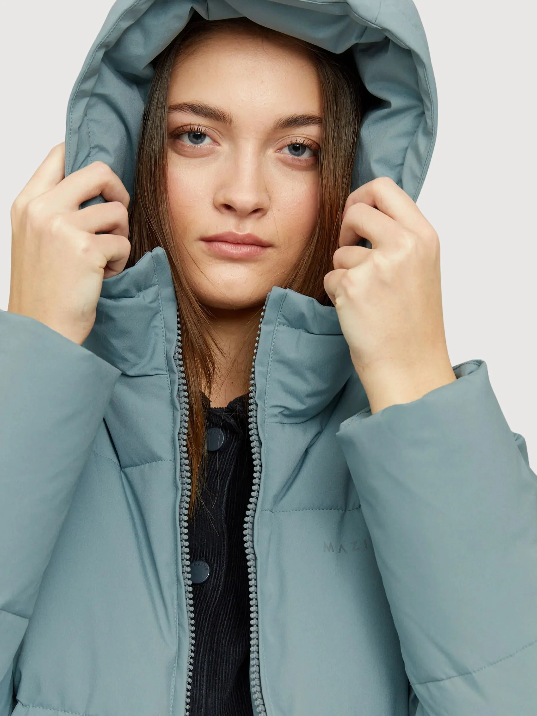 Elmira Puffer Coat Dove Blu Women | Mazine