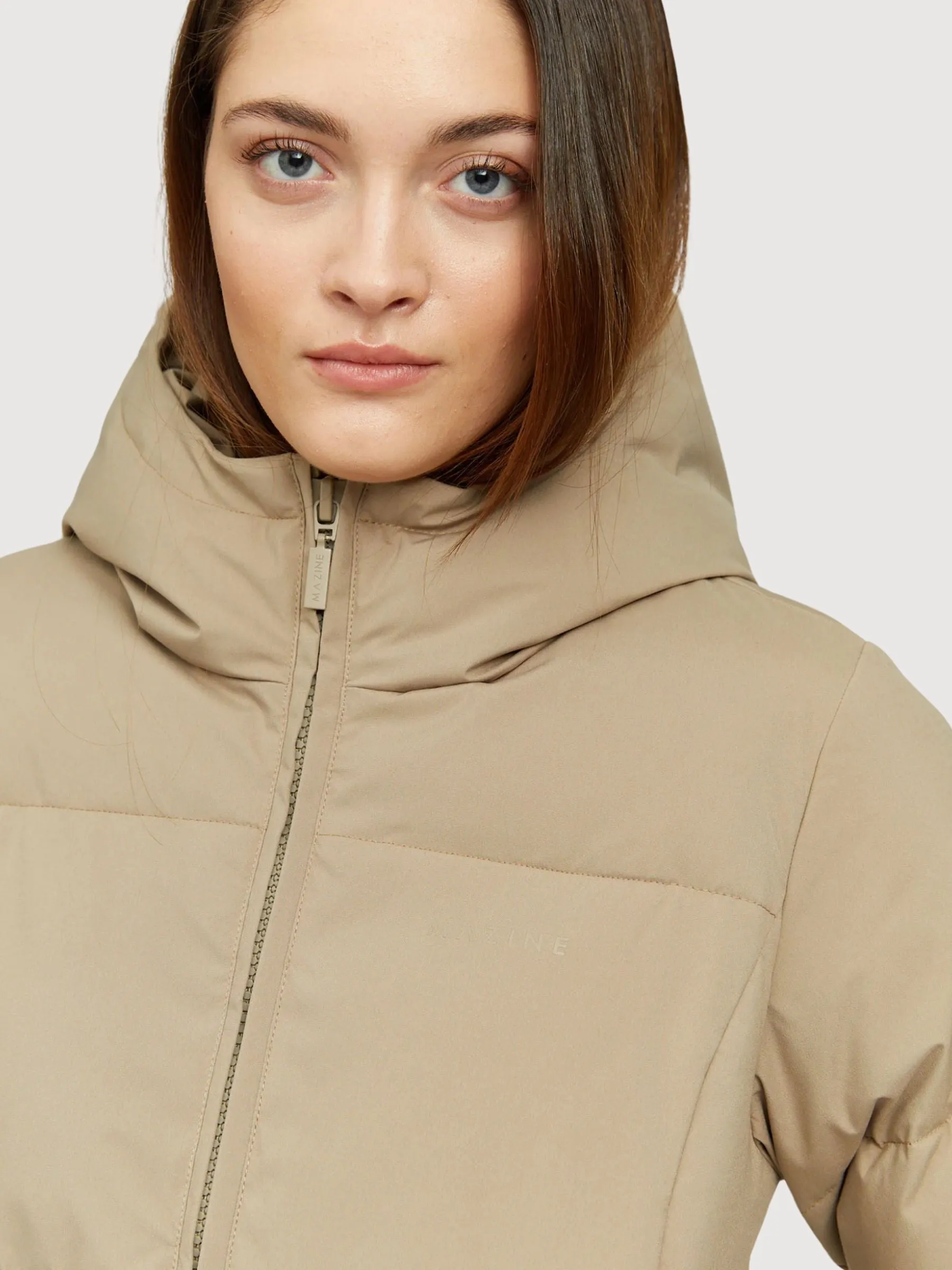 Elmira Puffer Coat Taupe Women | Mazine