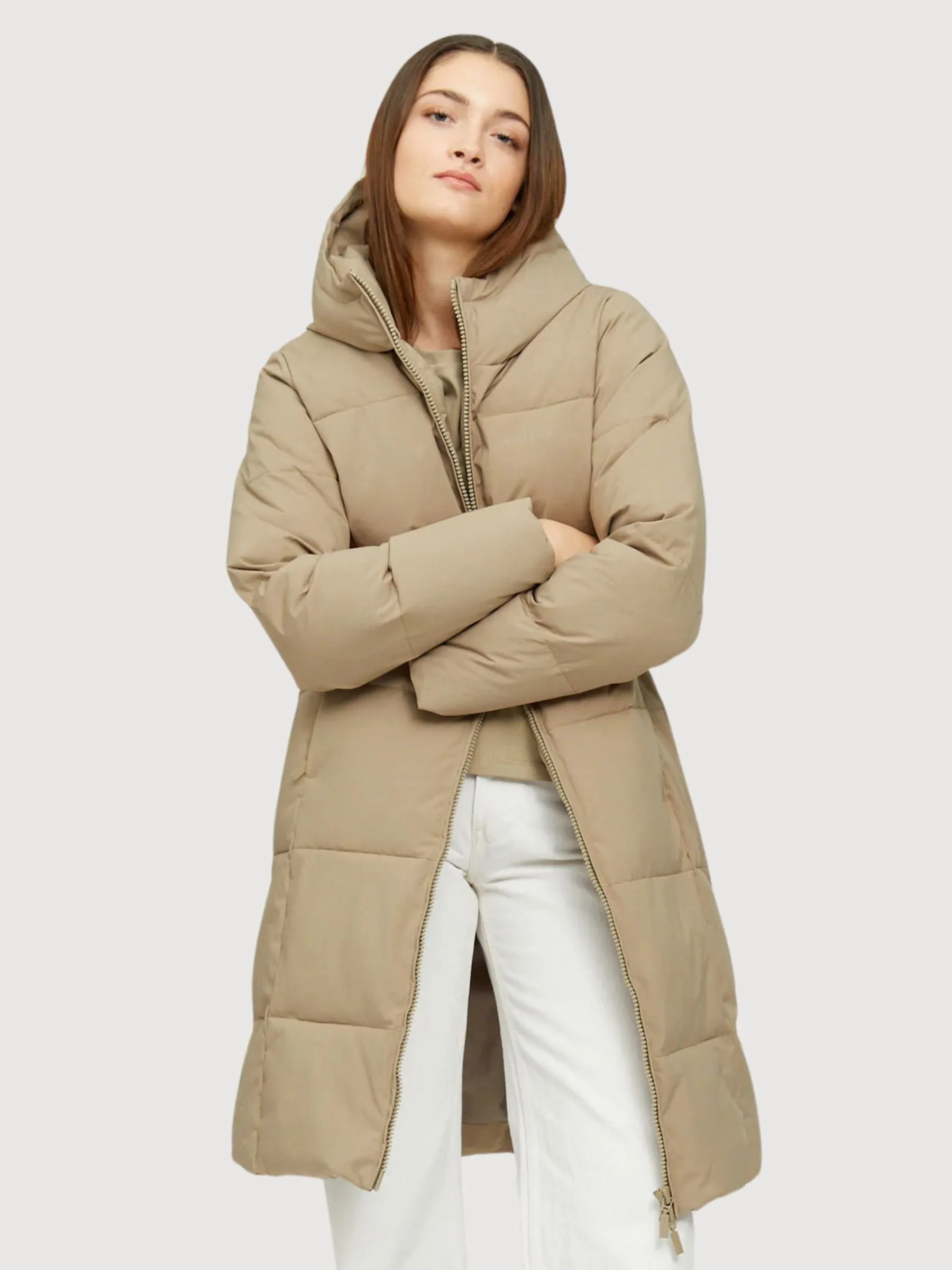 Elmira Puffer Coat Taupe Women | Mazine