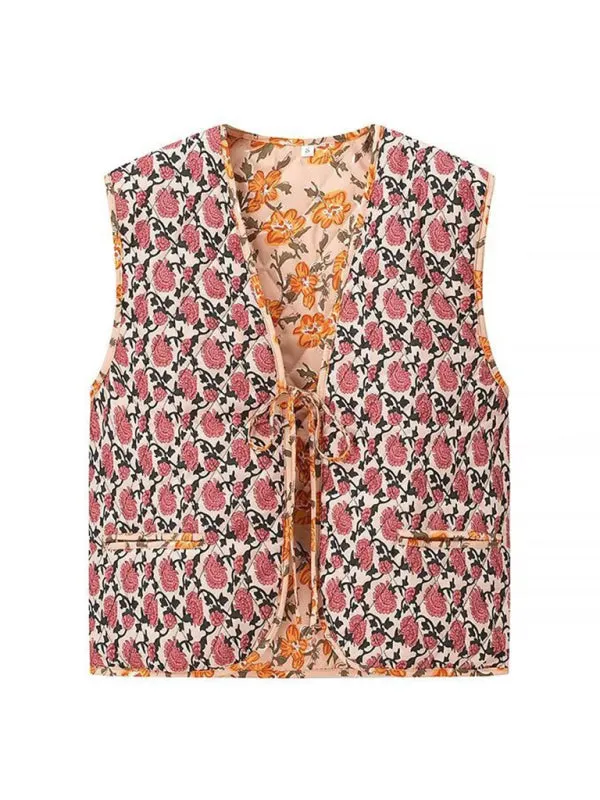 Floral Quilted Vest for Women | Relaxed Fit & Comfortable