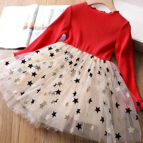 Girls Christmas Dress Knitting Sweater Dress for Girls Winter Dress