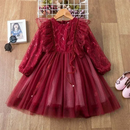 Girls Christmas Dress Knitting Sweater Dress for Girls Winter Dress