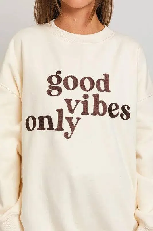 Good Vibes Embroidered Oversized Sweatshirt