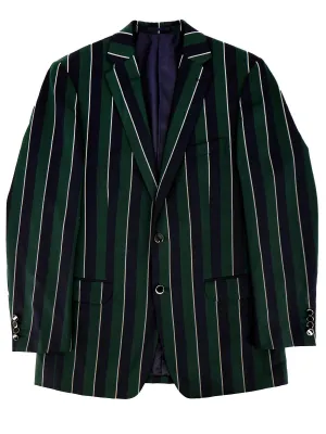 Green & Blue Striped Vintage Boating Jacket