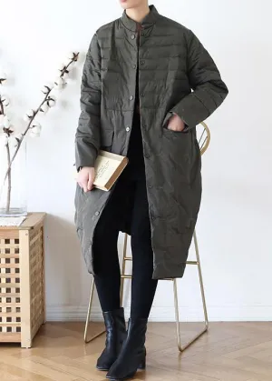 Green down jacket woman casual stand collar women parka warm Casual winter outwear