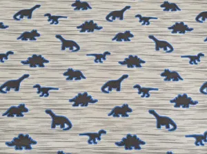 GREY DINO FRENCH TERRY PER METRE SALE