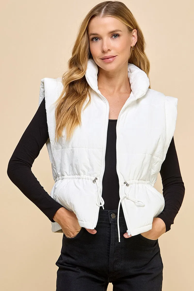 HIGH NECK QUILTED VEST