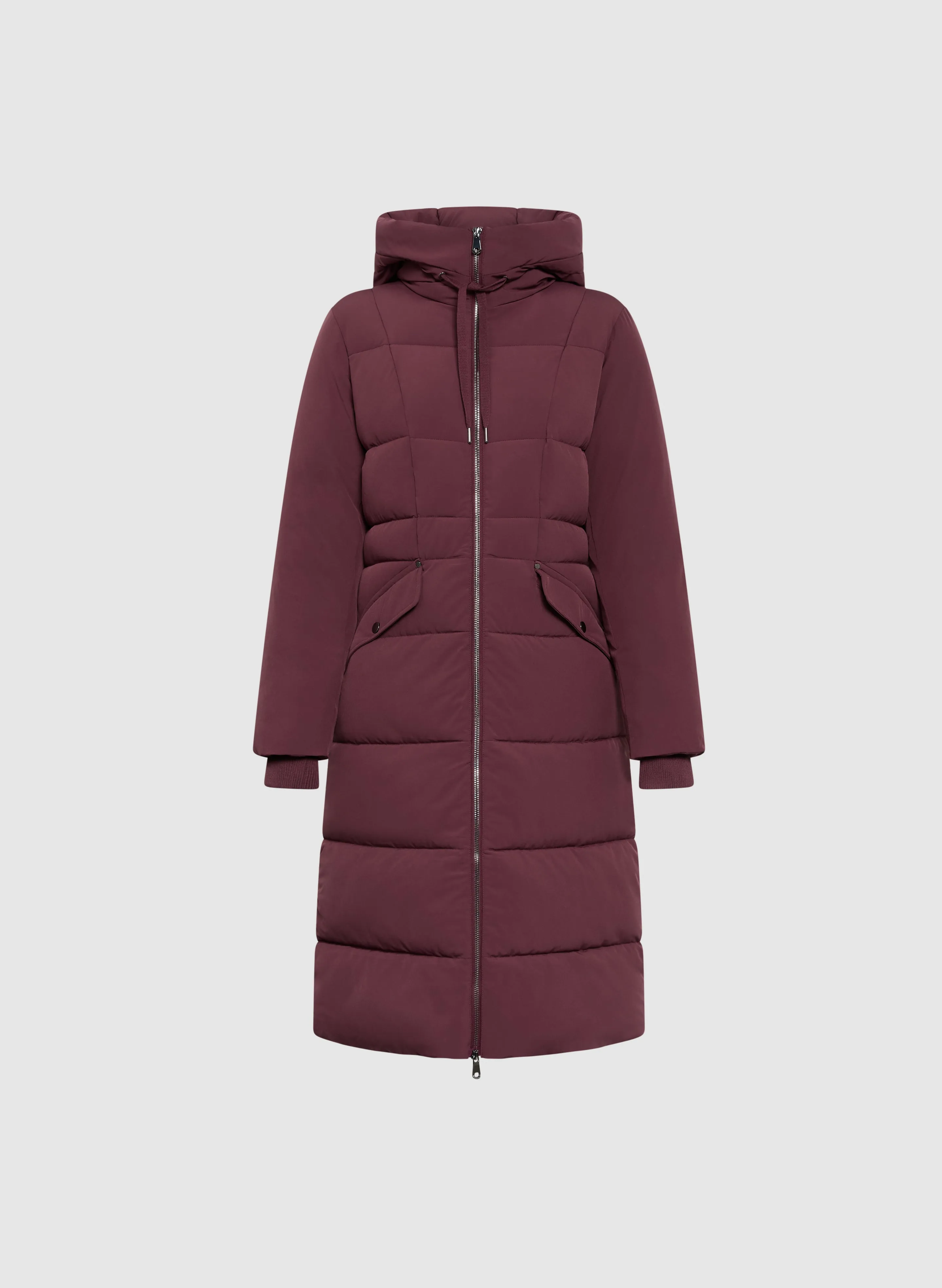 Hooded Mixed Puffer Coat