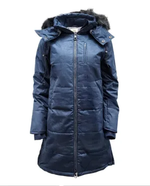 HoodLamb Women's Midnight Blue Nordic Hemp Warm Vegan Puffer Coat NWT