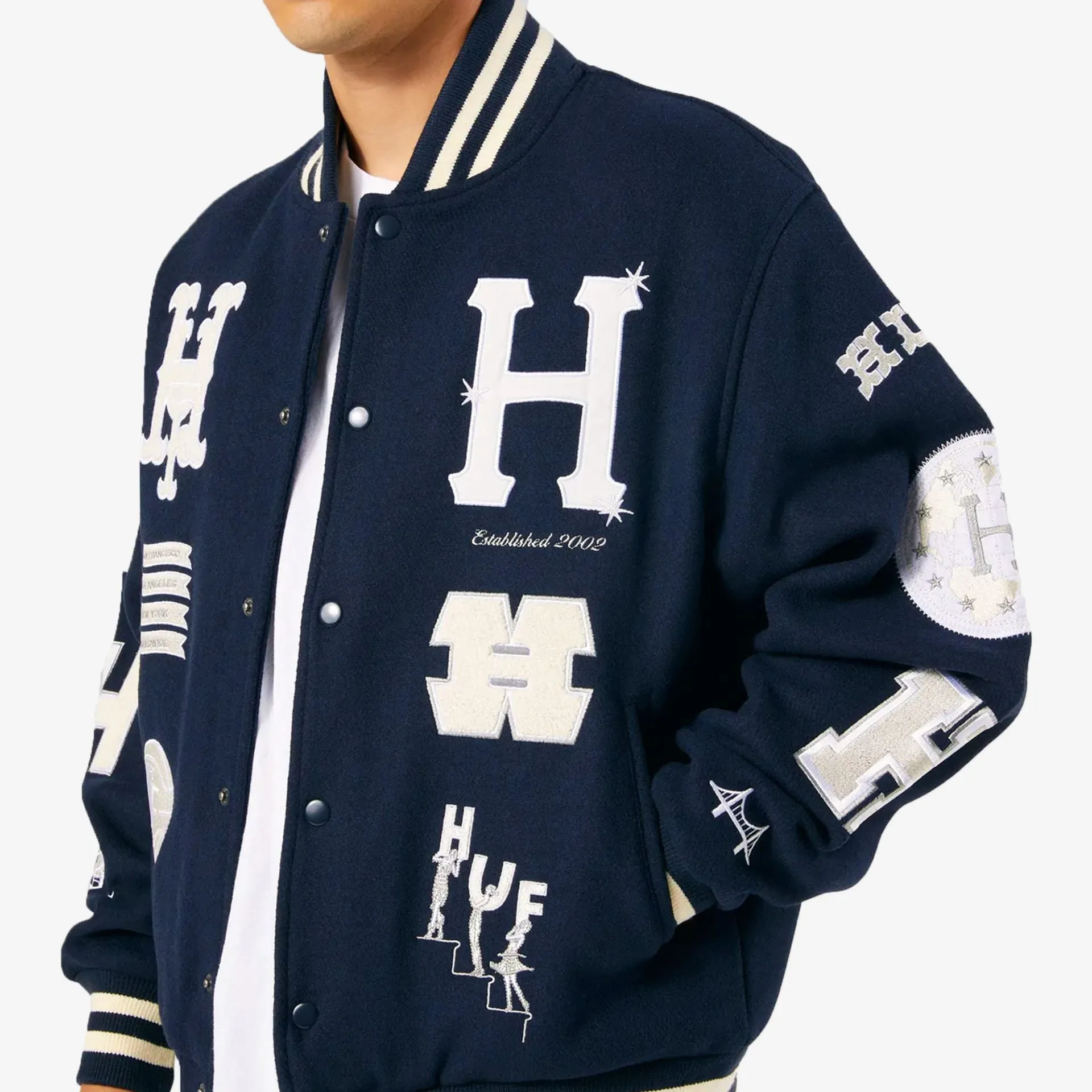 HUF | YEAR CLASSIC H VARSITY JACKET 'NAVY'