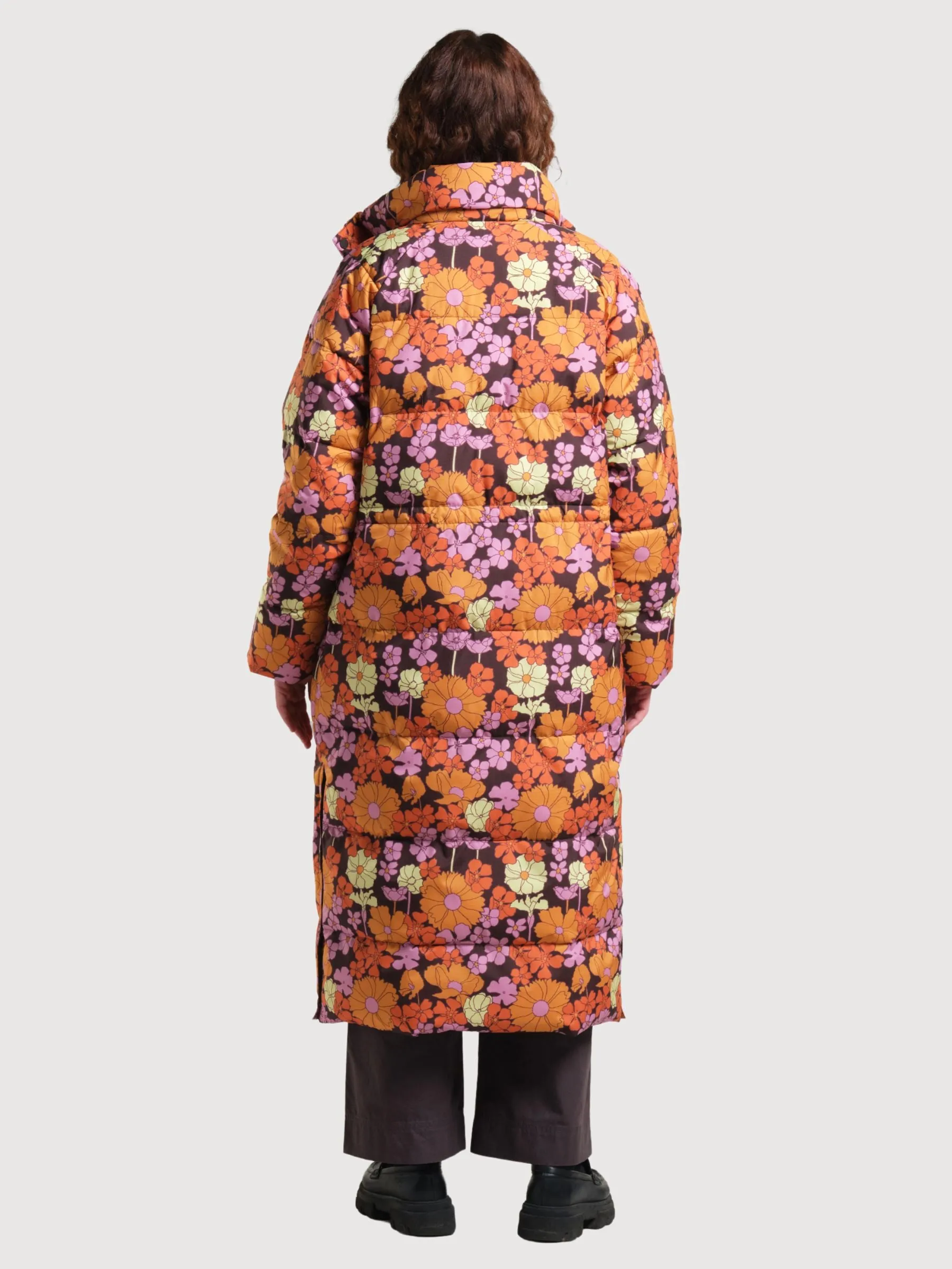 Long Puffer Jacket Karmas Flower Power | Dedicated