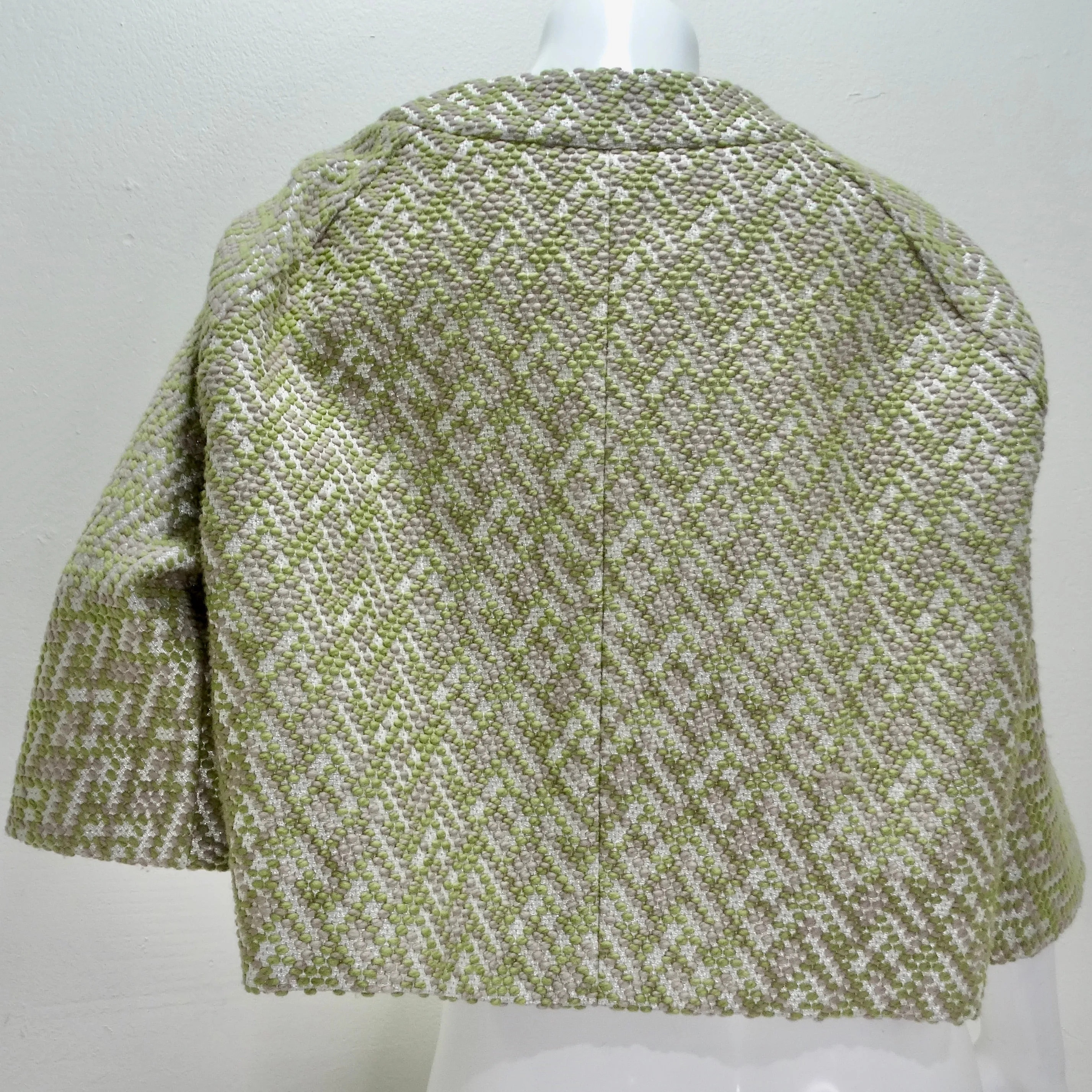 Marni Green Metallic Knit Jacket