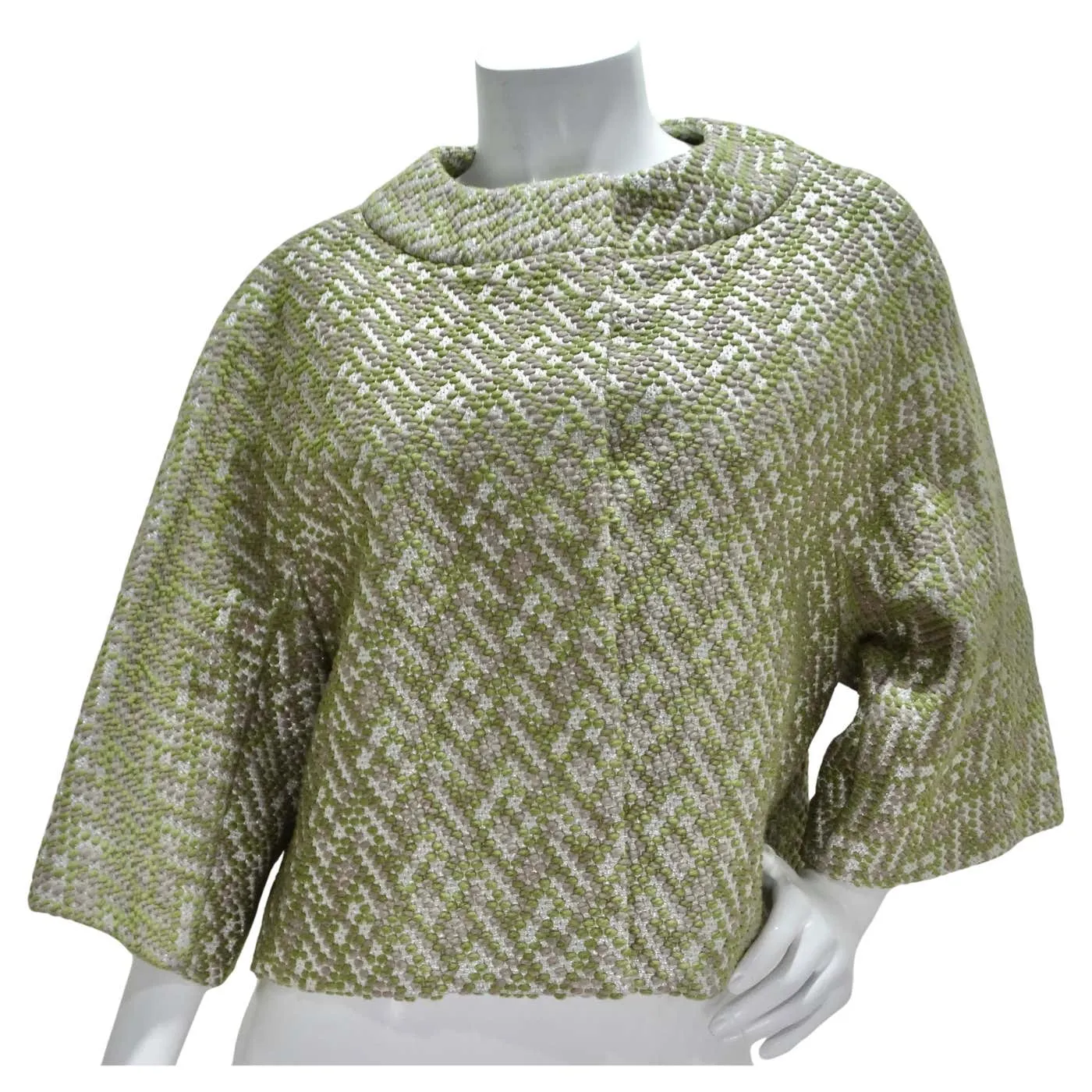 Marni Green Metallic Knit Jacket