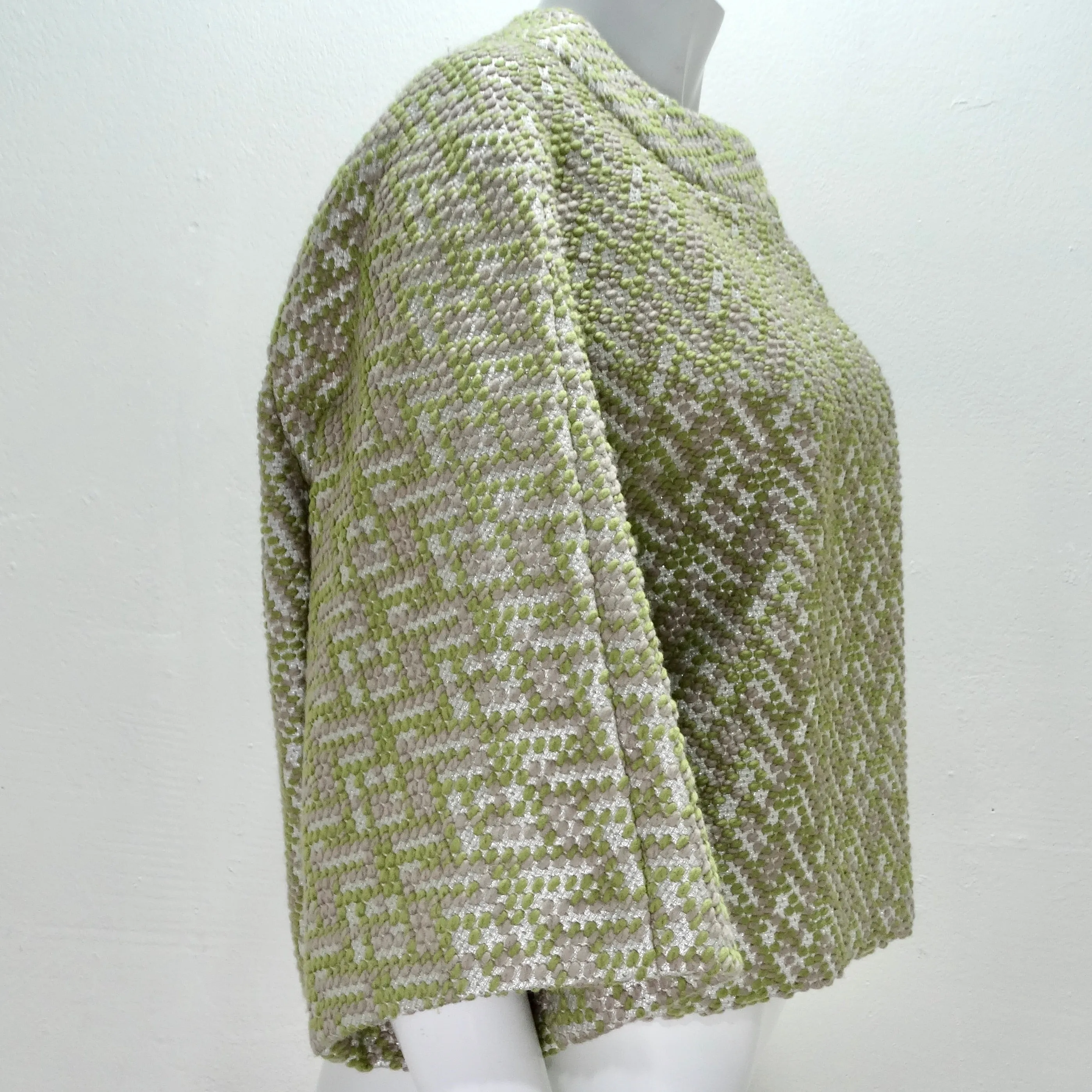 Marni Green Metallic Knit Jacket