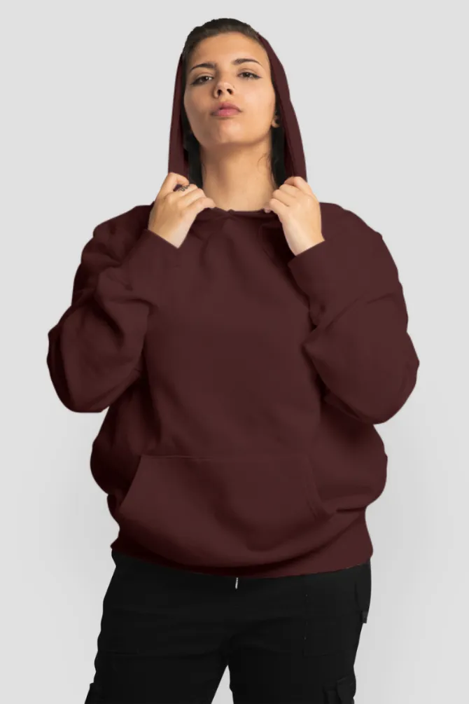 Maroon Oversized Hoodie for women