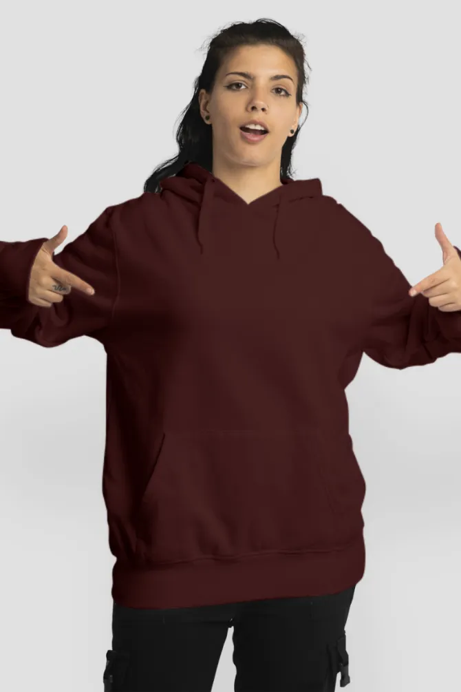 Maroon Oversized Hoodie for women