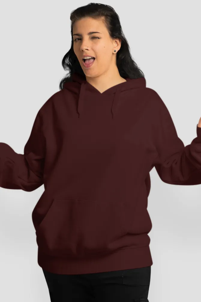 Maroon Oversized Hoodie for women