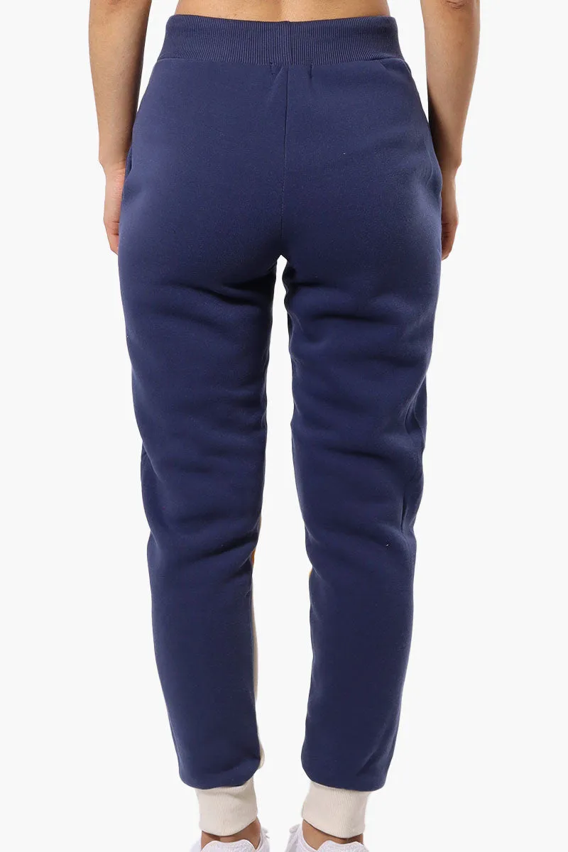 New Look Fleece Colour Block Joggers - Navy