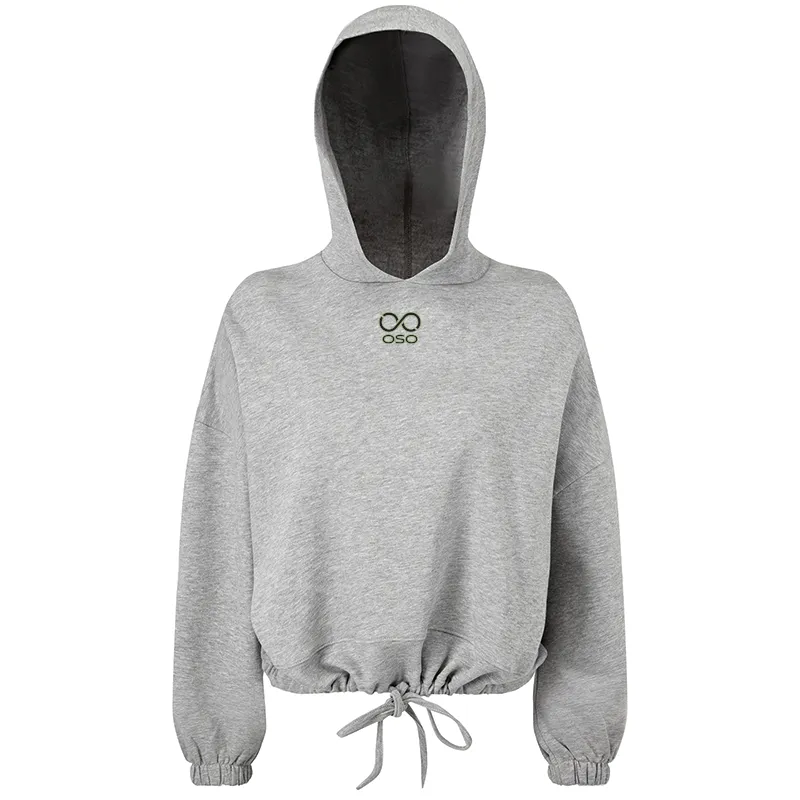 OSO Cropped Hoodie Ladies - Heather grey