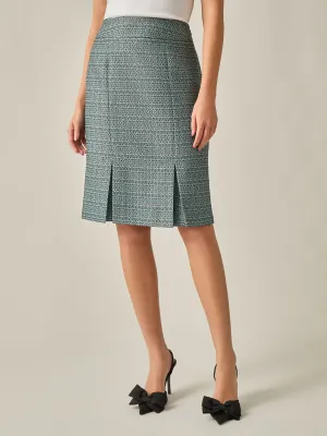 Panel Pleat Skirt, Tweed