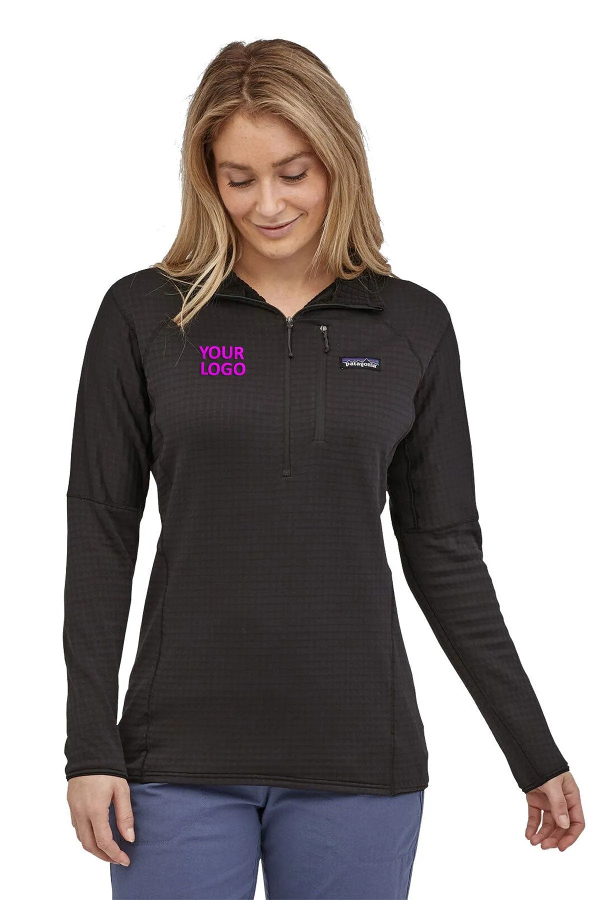 Patagonia Womens R1 Customized Pullovers, Black