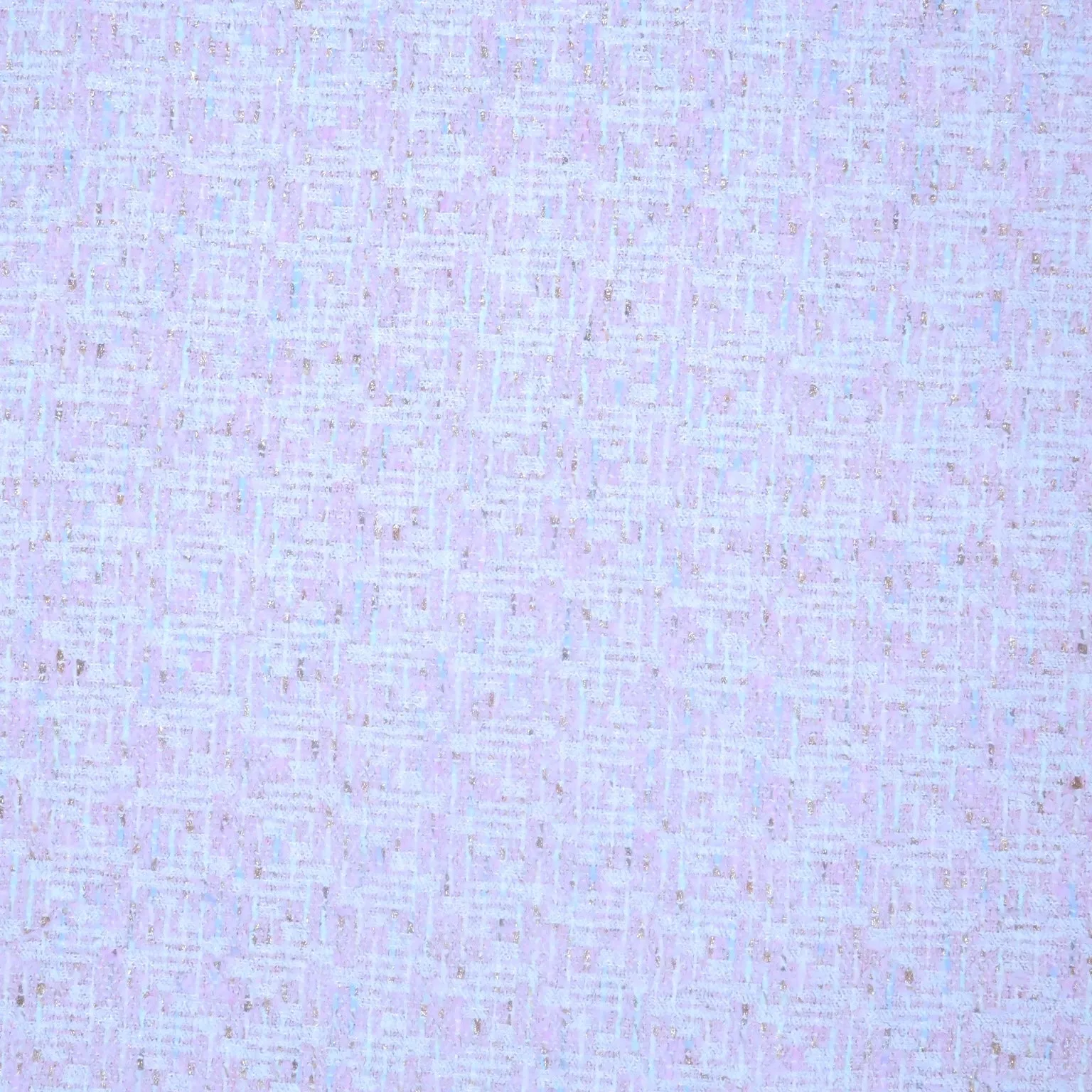 Pink Multicolored with Gold Lurex Thread abstract Tweed Bouclé Fabric