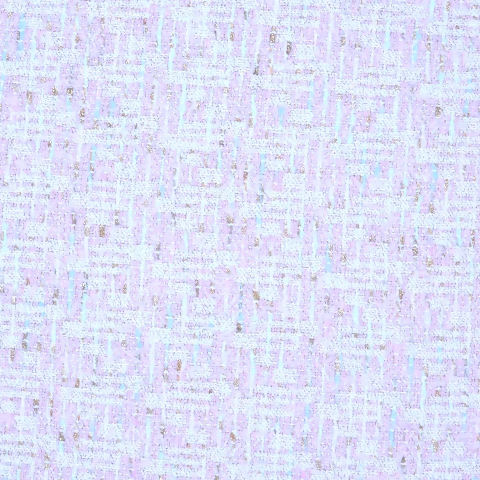 Pink Multicolored with Gold Lurex Thread abstract Tweed Bouclé Fabric