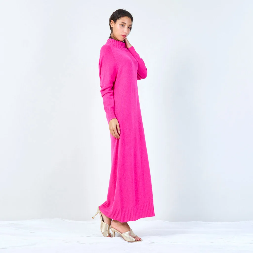 Ribbed high-neck midi dress wholesale