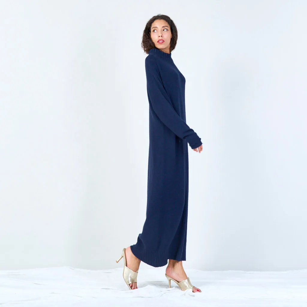 Ribbed high-neck midi dress wholesale