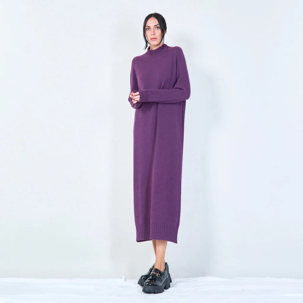 Ribbed high-neck midi dress wholesale