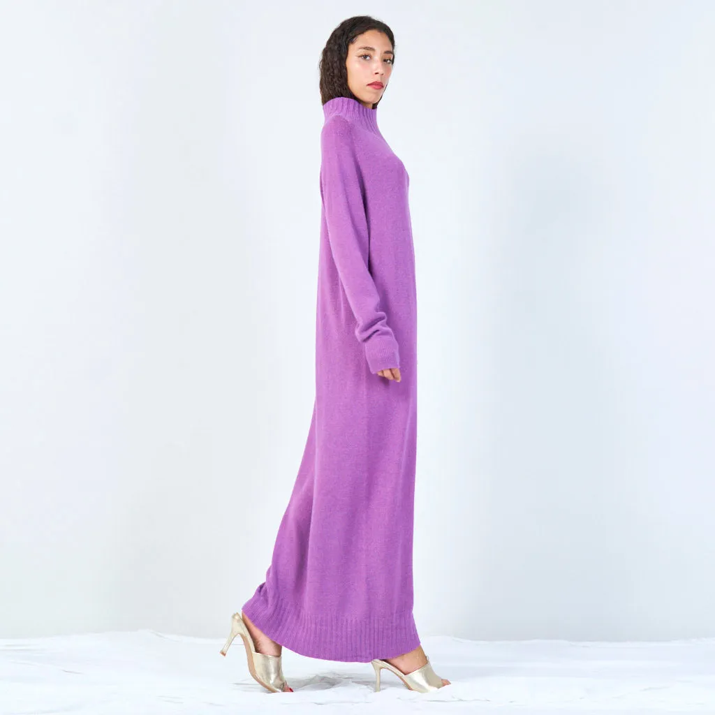 Ribbed high-neck midi dress wholesale