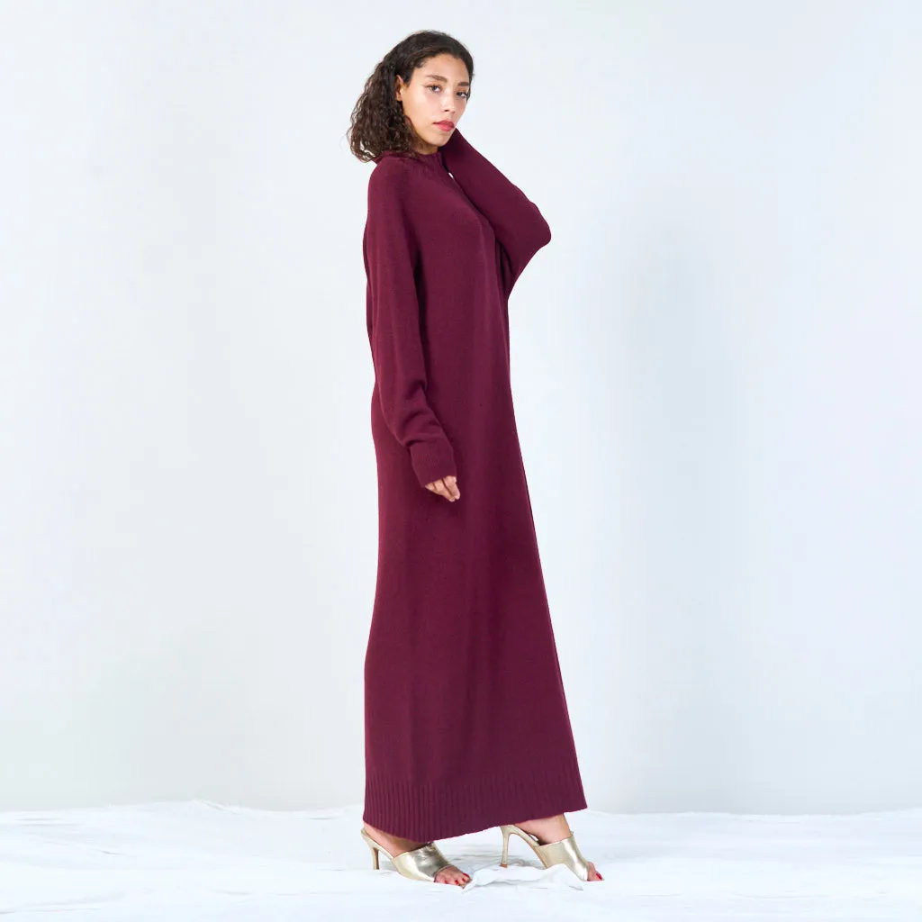 Ribbed high-neck midi dress wholesale