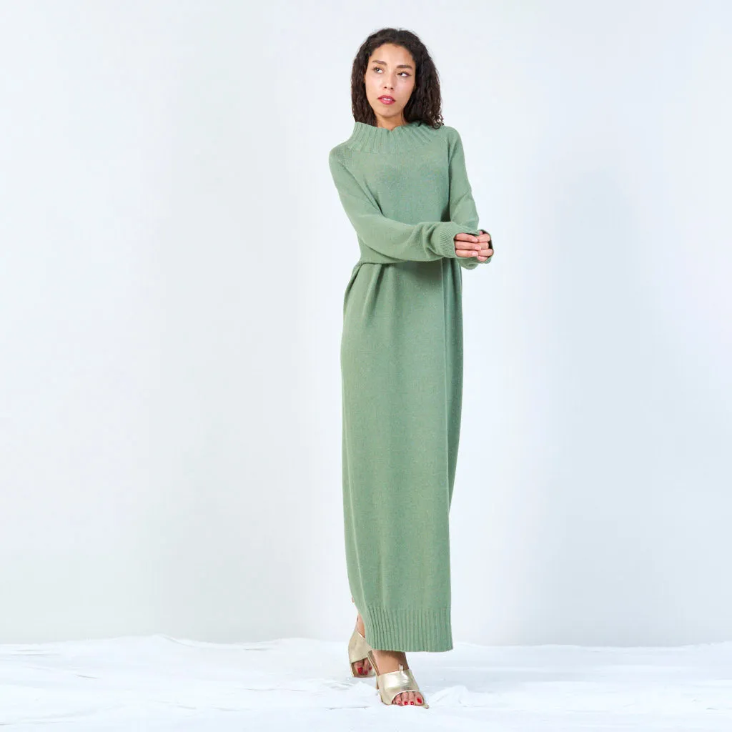 Ribbed high-neck midi dress wholesale