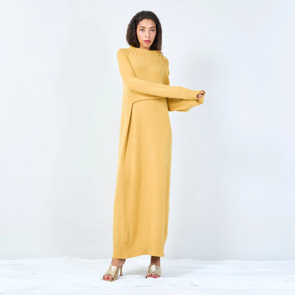 Ribbed high-neck midi dress wholesale