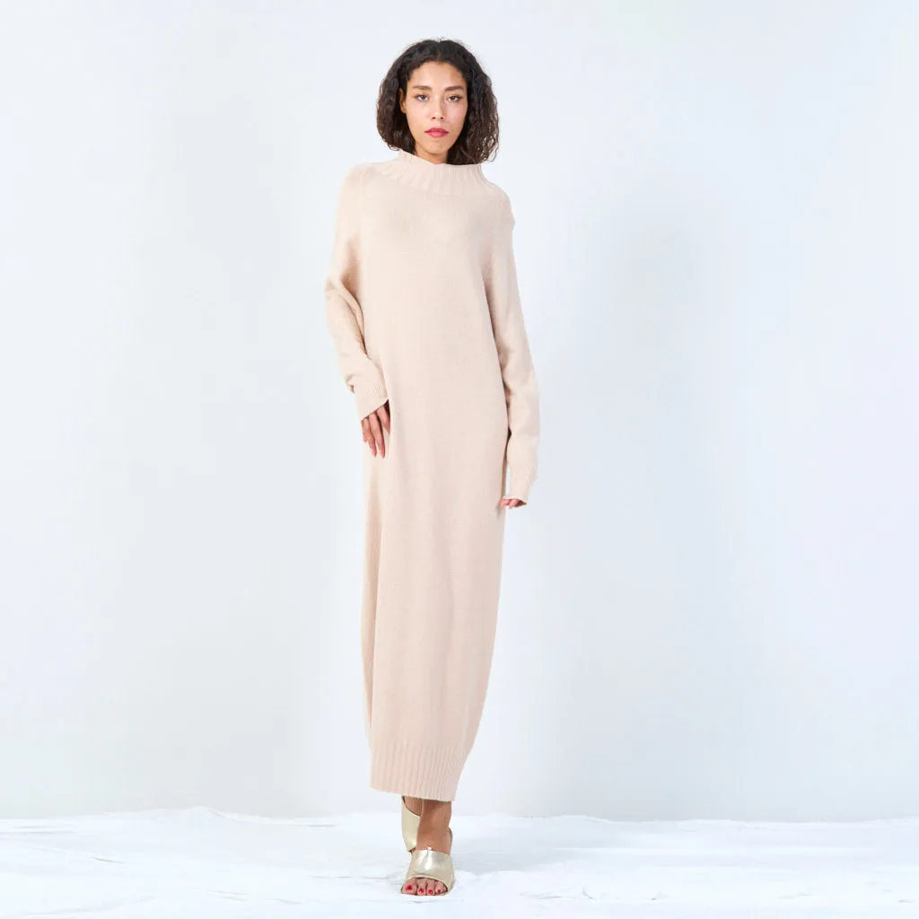 Ribbed high-neck midi dress wholesale