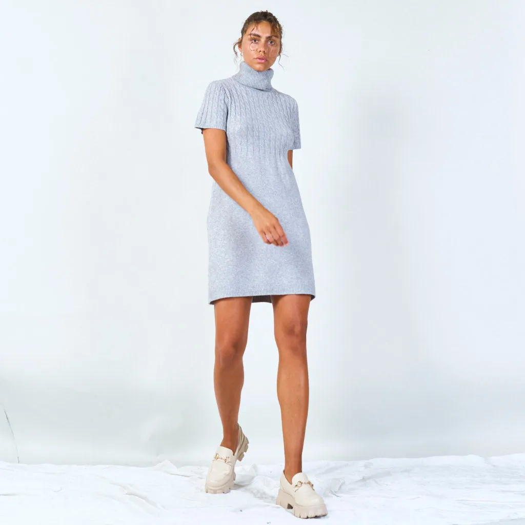 Short-sleeve cable knit dress wholesale