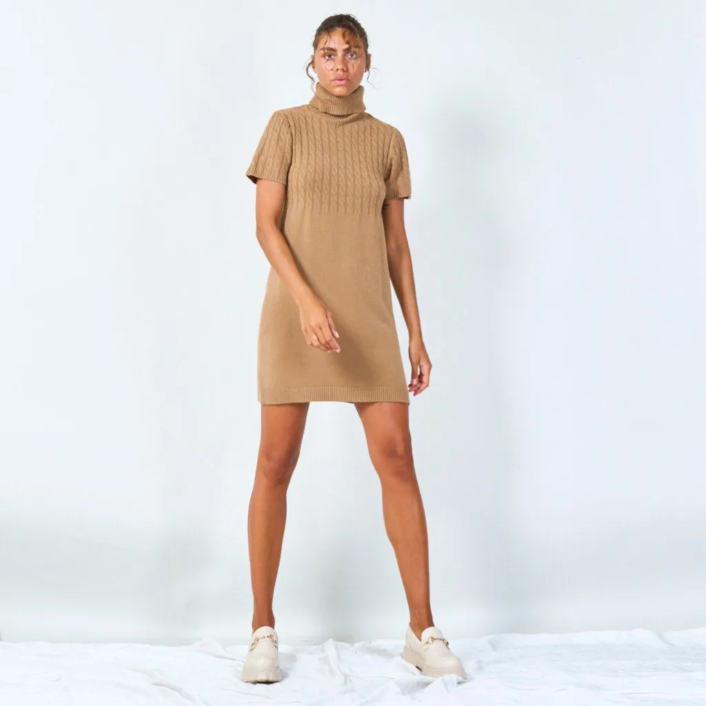 Short-sleeve cable knit dress wholesale