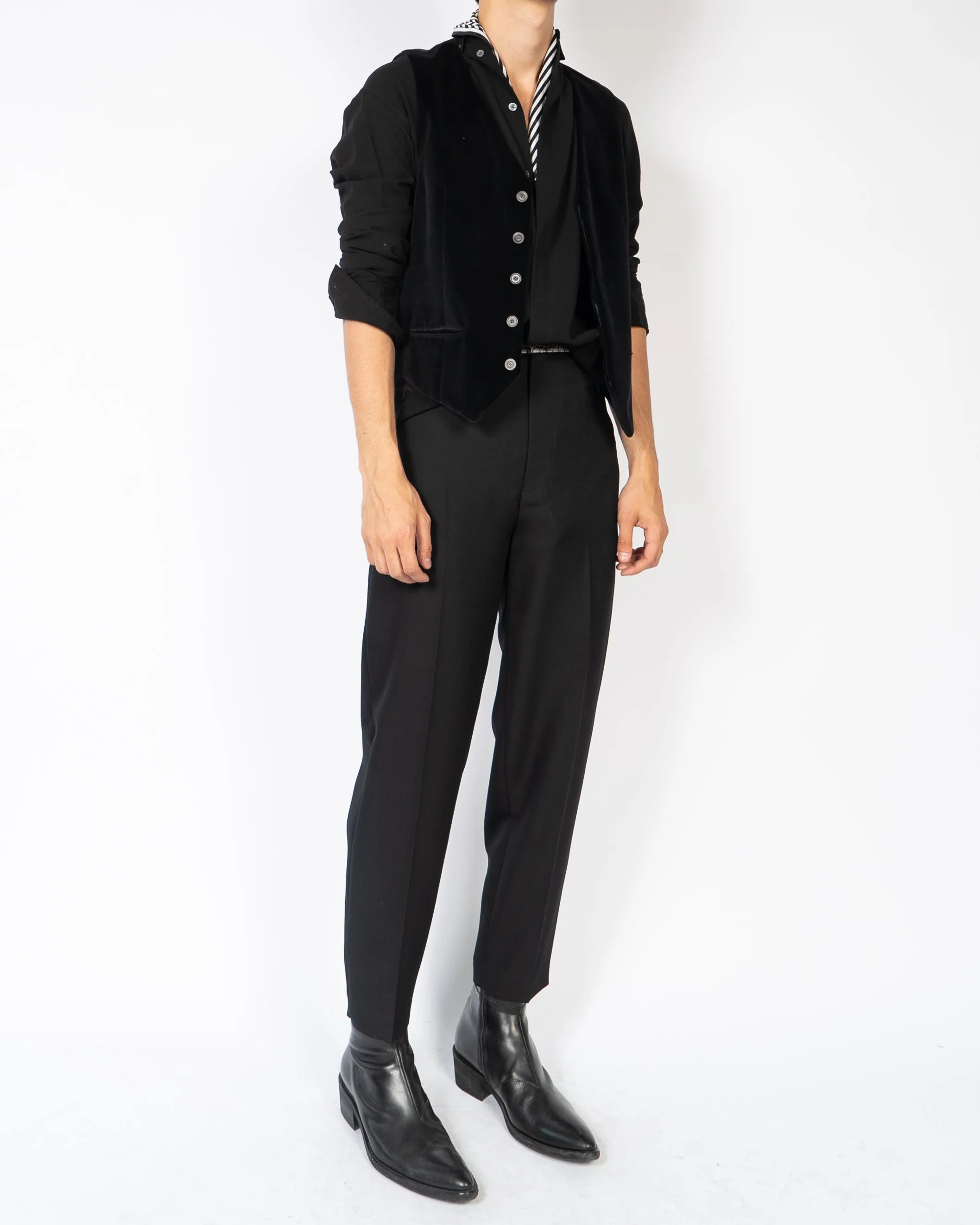 SS14 Black Classic Velvet Waistcoat