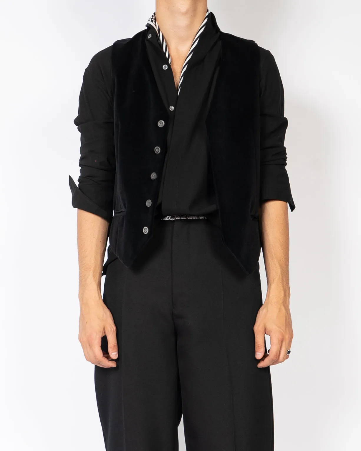 SS14 Black Classic Velvet Waistcoat