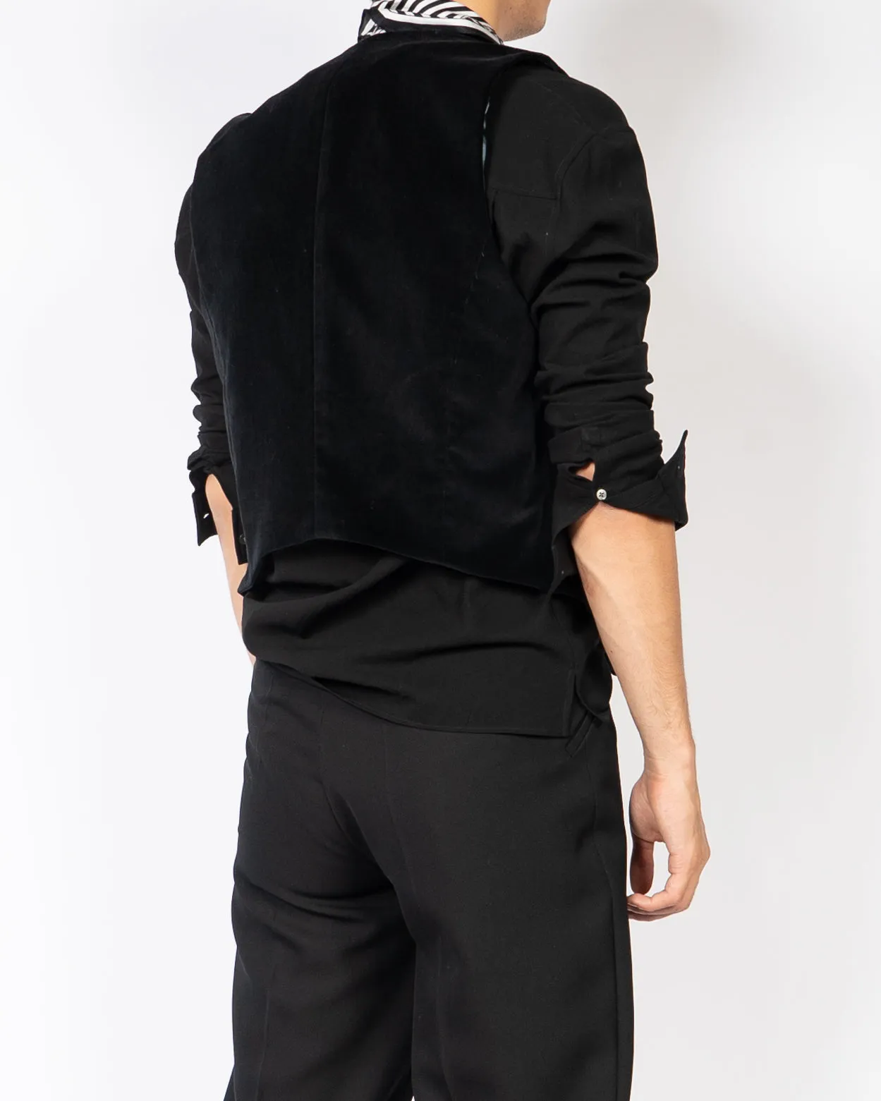 SS14 Black Classic Velvet Waistcoat