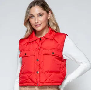 Victoria Snap Down Quilted Crop Vest