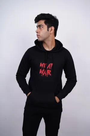 We At War Relaxed fit Black Hoodie for Men By DemonWear